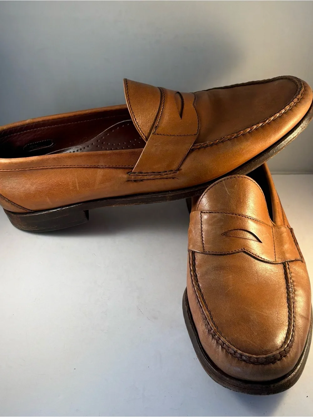 Allen Edmonds Paxton Shoes Mens 13 A Brown Leather Moccasin Loafers  Slip On USA